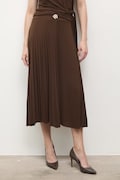 Answear.LAB spódnica kolor brązowy midi rozkloszowana