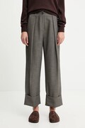 Answear.LAB spodnie damskie kolor zielony proste high waist
