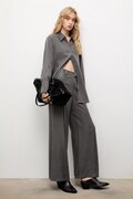 Answear.LAB spodnie damskie kolor szary szerokie high waist