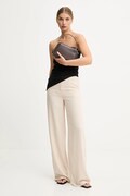 Answear.LAB spodnie damskie kolor beżowy szerokie high waist