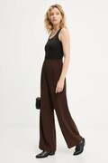 Answear.LAB spodnie damskie kolor brązowy szerokie high waist