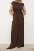 Answear.LAB spodnie damskie kolor brązowy szerokie high waist