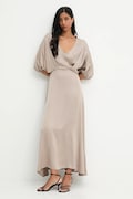Answear.LAB rochie culoarea gri, maxi, evazati