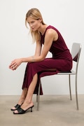 Answear.LAB rochie culoarea bordo, maxi, drept