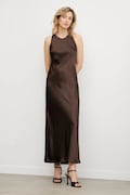 Answear.LAB rochie culoarea maro, maxi, evazati