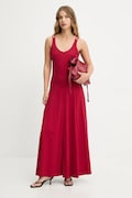Answear.LAB rochie din bumbac culoarea rosu, maxi, evazati