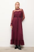 Answear.LAB rochie culoarea bordo, maxi, drept