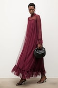 Answear.LAB rochie culoarea bordo, maxi, drept