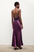 Answear.LAB sukienka kolor fioletowy maxi rozkloszowana