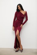 Šaty Answear.LAB bordová farba, maxi, priliehavé