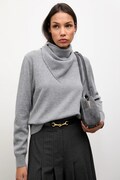Answear.LAB sweter wełniany damski kolor szary lekki