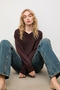 Answear.LAB sweter wełniany damski kolor brązowy lekki