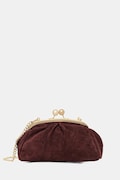 Answear.LAB kopertówka zamszowa kolor bordowy