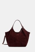 Answear.LAB torebka zamszowa kolor bordowy
