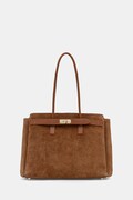 Answear.LAB torebka zamszowa kolor brązowy