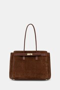 Answear.LAB torebka zamszowa kolor brązowy