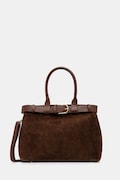 Answear.LAB torebka zamszowa kolor brązowy