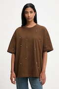 Answear.LAB t-shirt bawełniany damski kolor brązowy
