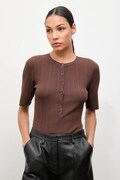 Answear.LAB t-shirt damski kolor brązowy