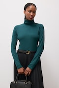 Answear.LAB longsleeve damski bawełniany z elastanem turkusowy