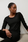 Answear.LAB longsleeve damski bawełniany z elastanem czarny