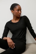 Answear.LAB longsleeve damski bawełniany z elastanem czarny