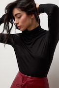 Answear.LAB longsleeve damski z wiskozy czarny