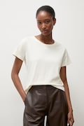 Answear.LAB T-shirt basic damski bawełniany z elastanem beżowy