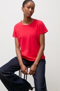 Answear.LAB T-shirt basic damski bawełniany z elastanem czerwony