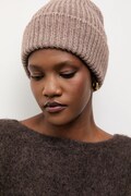Answear.LAB czapka beanie damska z dodatkiem wełny brązowa