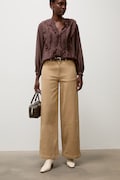 Answear.LAB jeansy wide leg damskie brązowe