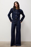 Answear.LAB jeansy wide leg damskie granatowe