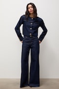 Answear.LAB jeansy wide leg damskie granatowe