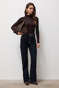Answear.LAB jeansy straight damskie granatowe