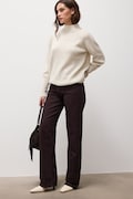 Answear.LAB jeansy straight damskie brązowe