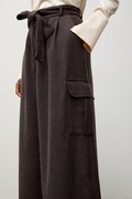 Answear.LAB spodnie damskie z wiskozą brązowe high waist