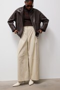 Answear.LAB spodnie wide leg damskie bawełniane beżowe high waist