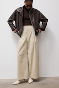 Answear.LAB spodnie wide leg damskie bawełniane beżowe high waist