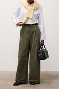 Answear.LAB spodnie wide leg damskie bawełniane zielone high waist