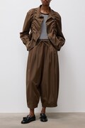 Answear.LAB spodnie damskie z wiskozą brązowe high waist