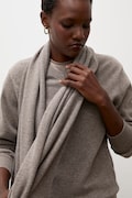 Answear.LAB sweter damski z wełny merino z szalem brązowy