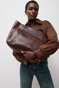 Answear.LAB torebka shopper damska z imitacji skóry brązowa