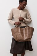 Answear.LAB torebka shopper damska z imitacji skóry brązowa