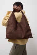 Answear.LAB torebka shopper damska z imitacji zamszu brązowa