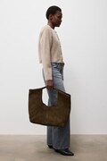 Answear.LAB torebka shopper damska z imitacji zamszu zielona