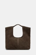Answear.LAB torebka shopper damska z imitacji zamszu zielona