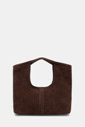 Answear.LAB torebka shopper damska z imitacji zamszu brązowa