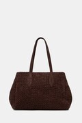 Answear.LAB torebka shopper damska z imitacji zamszu brązowa