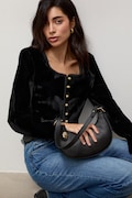 Answear.LAB crossbody kabelka dámska kožená čierna