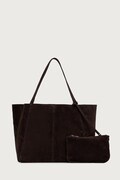 Answear.LAB torebka shopper damska zamszowa brązowa